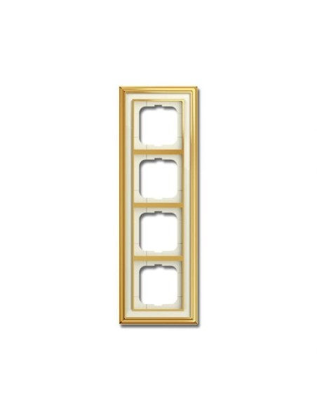 1724-838-500  ramka 4-krotna  Dynasty Polerowany mosiądz pasek kość słoniowa