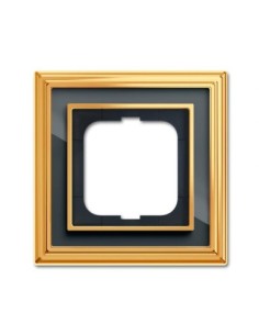 1721-835-500  ramka 1-krotna  Dynasty Polerowany mosiądz pasek antracytowy