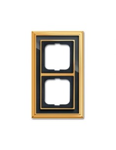 1722-835-500  ramka 2-krotna  Dynasty Polerowany mosiądz pasek antracytowy