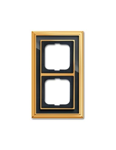 1722-835-500  ramka 2-krotna  Dynasty Polerowany mosiądz pasek antracytowy