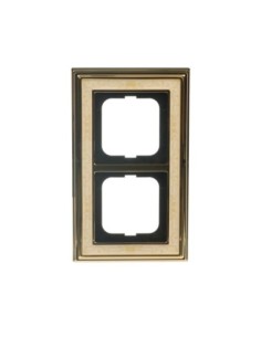 1722-836-500  ramka 2-krotna  Dynasty Polerowany mosiądz dekor kość słoniowa