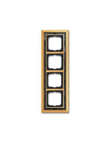 1724-833-500  ramka 4-krotna  Dynasty Polerowany mosiądz dekor antracytowy