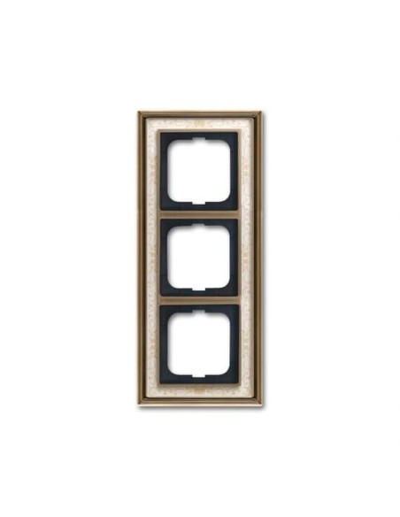 1723-846-500  ramka 3-krotna  Dynasty Antyczny mosiądz dekor kość słoniowa