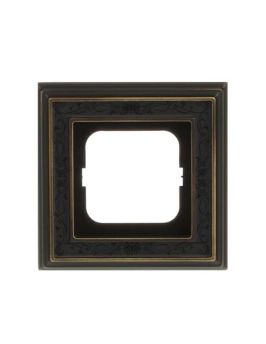 1721-843-500  ramka 1-krotna  Dynasty Antyczny mosiądz dekor antracytowy