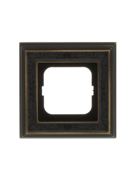 1721-843-500  ramka 1-krotna  Dynasty Antyczny mosiądz dekor antracytowy
