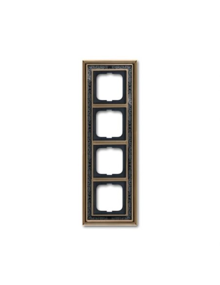1724-843-500  ramka 4-krotna  Dynasty Antyczny mosiądz dekor antracytowy