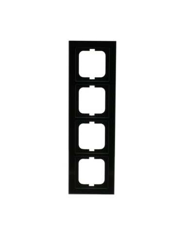 1724-245  ramka 4-krotna  Busch-axcent czarne szkło