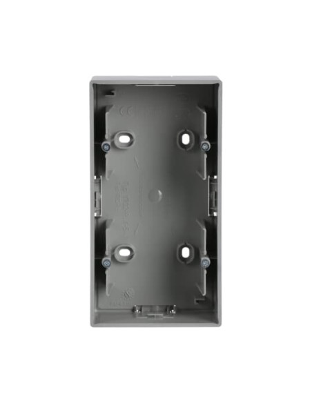 1702-83^ADAPTER NADTYNKOWY 2-KROTNY OBUDOWA DO MECHANIZMÓW I POKRYW Z RAMKAMI. -FUTURE-ALUMINIOWO SREBRNY