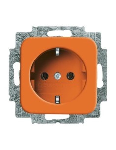 20 EUC-14-212^GNIAZDO SCHUKO Z NADRUKIEM Z SZYBKOZŁĄCZAMI. Z UZIEMIENIEM  2P+E. -BUSCH-DURO-POMARAŃCZOWY RAL 2004