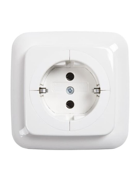 20 EUA-214^GNIAZDO BUSCH-OBJEKTSTECKDOSE Z PRZYKRĘCANYM PIERŚCIENIEM NOŚNYM. POKRYWA KOMPLETNA. Z SZYBKOZŁĄCZAMI. Z UZIEMIENIEM