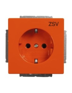 20 EUC-14-82^GNIAZDO SCHUKO Z NADRUKIEM Z SZYBKOZŁĄCZAMI. Z UZIEMIENIEM  2P+E. -SOLOFUTURE-POMARAŃCZOWY RAL 2004