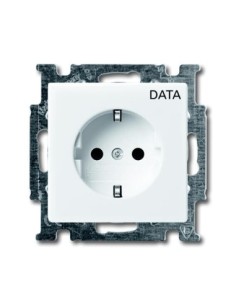 20 EUC DV-94-507^GNIAZDO SCHUKO Z NADRUKIEM „DATA” Z SZYBKOZŁĄCZAMI. Z UZIEMIENIEM  2P+E  Basic55 biały alpejski