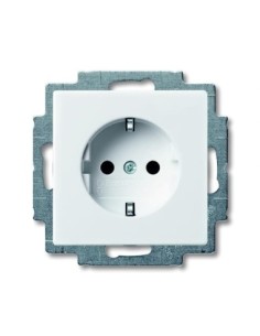20 EUC-94-507^GNIAZDO SCHUKO Z SZYBKOZŁĄCZAMI. Z UZIEMIENIEM  2P+E.  Basic55 biały alpejski