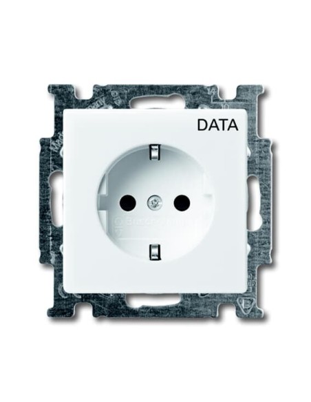 20 EUC DV-92-507^GNIAZDO SCHUKO Z NADRUKIEM „DATA” Z SZYBKOZŁĄCZAMI. Z UZIEMIENIEM  2P+E  Basic55 kremowy