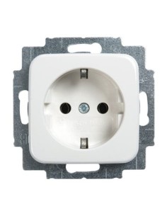 20 EUC-214-500^GNIAZDO SCHUKO Z SZYBKOZŁĄCZAMI. Z UZIEMIENIEM  2P+E. -REFLEX-BIAŁY ALPEJSKI
