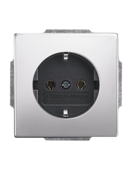 20 EUC-866-500^GNIAZDO SCHUKO Z SZYBKOZŁĄCZAMI. Z UZIEMIENIEM  2P+E. -PURE-STAL SZLACHETNA