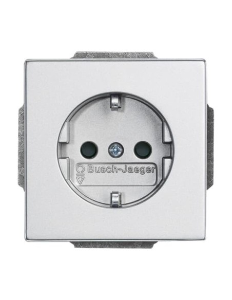 20 EUC-83-500^GNIAZDO SCHUKO Z SZYBKOZŁĄCZAMI. Z UZIEMIENIEM  2P+E. -FUTURE-ALUMINIOWO SREBRNY