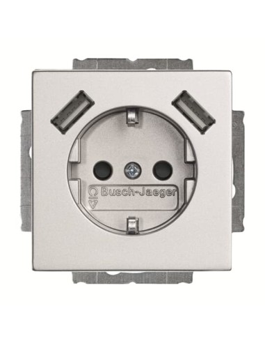 20 EUCB2USB-83-500^Gniazdo 230V z ładowarką 2x USB