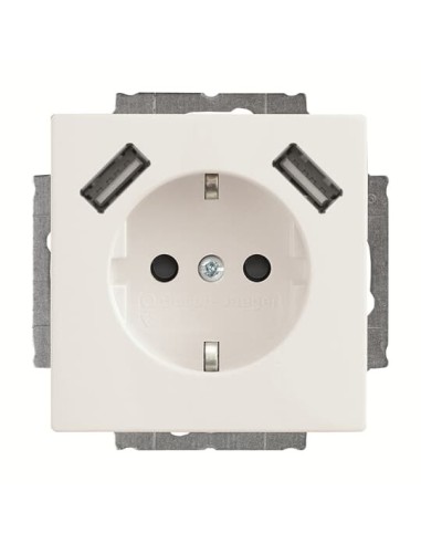 20 EUCB2USB-84-500^Gniazdo 230V z ładowarką 2x USB