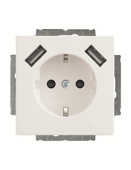 20 EUCB2USB-84-500^Gniazdo 230V z ładowarką 2x USB