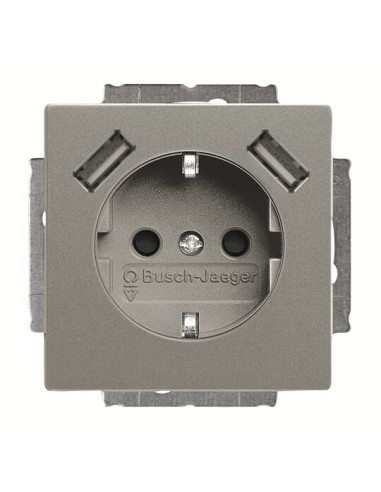 20 EUCB2USB-803-500^Gniazdo 230V z ładowarką 2x USB