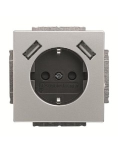 20 EUCB2USB-866-500^Gniazdo 230V z ładowarką 2x USB