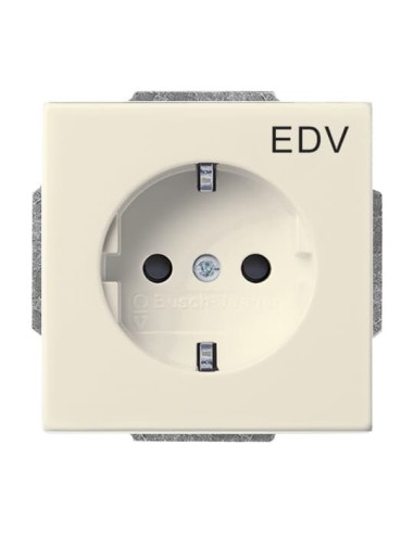 20 EUCKS DV-82^GNIAZDO SCHUKO Z NADRUKIEM „EDV” Z SZYBKOZŁĄCZAMI. Z UZIEMIENIEM 2P+E. Z PRZESŁONAMI. -CARATFUTURE-KOŚĆ SŁONIOW