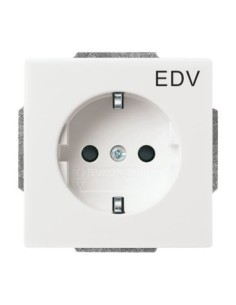 20 EUCKS DV-84^GNIAZDO SCHUKO Z NADRUKIEM „EDV” Z SZYBKOZŁĄCZAMI. Z UZIEMIENIEM 2P+E. Z PRZESŁONAMI. -CARATFUTURE-BIAŁY STUDYJ