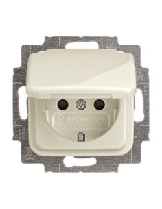 20 EUKB-212^GNIAZDO SCHUKO Z PRZESŁONAMI. Z KLAPKĄ BLOKADA KLAPKI W POZYCJI OTWARTEJ -BUSCH-DURO-KOŚĆ SŁONIOWA