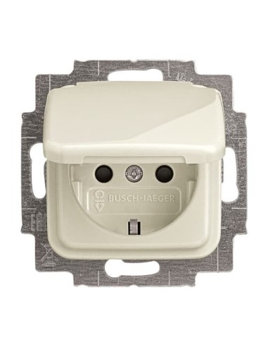 20 EUKB-212^GNIAZDO SCHUKO Z PRZESŁONAMI. Z KLAPKĄ BLOKADA KLAPKI W POZYCJI OTWARTEJ -BUSCH-DURO-KOŚĆ SŁONIOWA