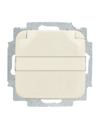 20 EUKNB-212^GNIAZDO SCHUKO Z KLAPKĄ Z POLEM OPISOWYM 51 X 10 MM Z SZYBKOZŁĄCZAMI 2P+E -BUSCH-DURO-KOŚĆ SŁONIOWA