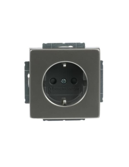 20 EUCKS-866-500^GNIAZDO SCHUKO Z PRZESŁONAMI Z SZYBKOZŁĄCZAMI. Z UZIEMIENIEM 2P+E. -PURE-STAL SZLACHETNA