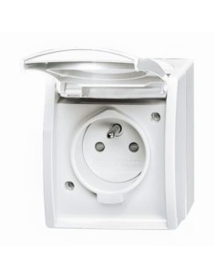 20 MW-54-500^GNIAZDO Z UZIEMIENIA Z KLAPKĄ. STOPIEŃ OCHRONY: IP44 -OCEAN-BIAŁY ALPEJSKI