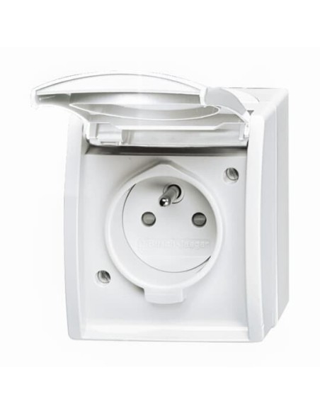 20 MW-54-500^GNIAZDO Z UZIEMIENIA Z KLAPKĄ. STOPIEŃ OCHRONY: IP44 -OCEAN-BIAŁY ALPEJSKI