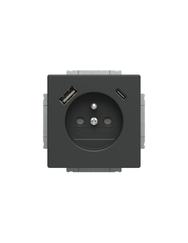 20 MUCB2USBAC-81-500  gn 230V USB A+C  future linear 81 antracyt