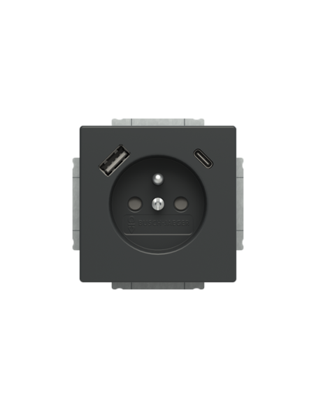 20 MUCB2USBAC-81-500  gn 230V USB A+C  future linear 81 antracyt