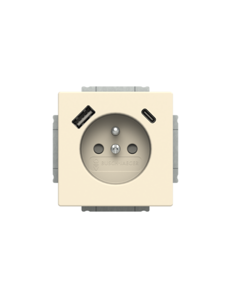 20 MUCB2USBAC-82-500  gn 230V USB A+C  future linear 82 kość słoniowa