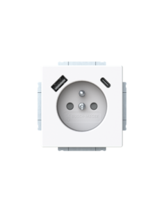20 MUCB2USBAC-84-500  gn 230V USB A+C  future linear 84 biały studyjny