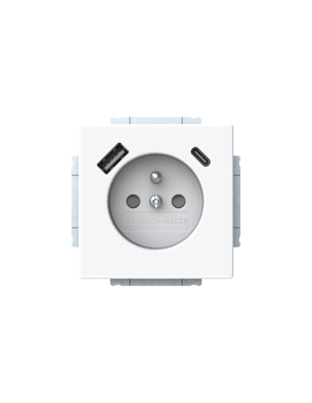 20 MUCB2USBAC-84-500  gn 230V USB A+C  future linear 84 biały studyjny