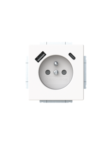 20 MUCB2USBAC-884-500  gn 230V USB A+C  future linear biały 884 studyjny matowy