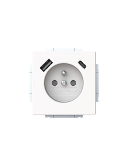 20 MUCB2USBAC-884-500  gn 230V USB A+C  future linear biały 884 studyjny matowy