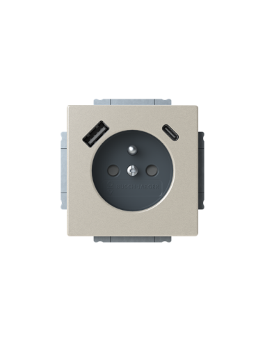 20 MUCB2USBAC-866-500  gn 230V USB A+C  pure 866 stal szlachetna