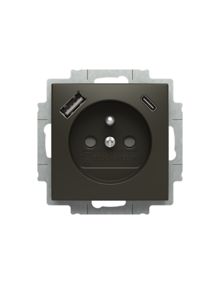 20 MUCB2USBAC-95-507  gn 230V USB A+C  basic55 95 czarny chateau