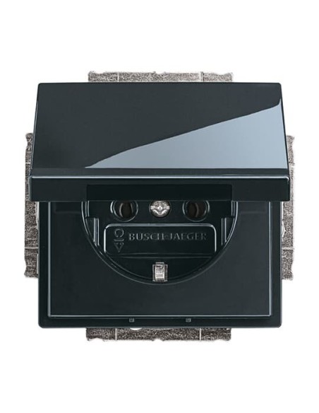 20 EUK-81^GNIAZDO SCHUKO Z KLAPKĄ BLOKADA KLAPKI W POZYCJI OTWARTEJ. -CARATFUTURE-ANTRACYT