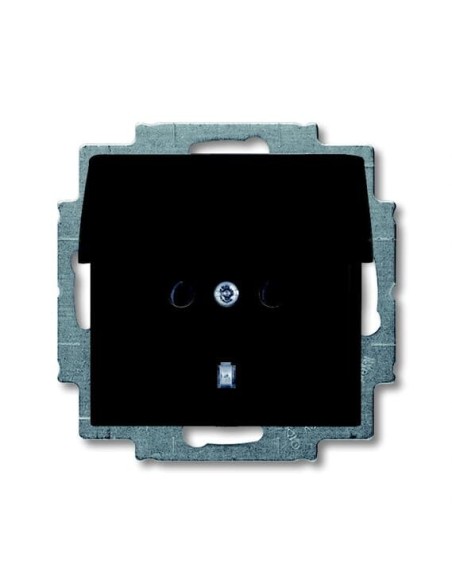 20 EUK-95-507^GNIAZDO SCHUKO Z KLAPKĄ BLOKADA KLAPKI W POZYCJI OTWARTEJ.  Basic55 czarny château