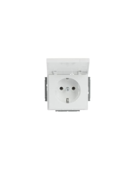 20 EUK-84-500^GNIAZDO SCHUKO Z KLAPKĄ BLOKADA KLAPKI W POZYCJI OTWARTEJ. -CARATSOLOAXCENTFUTURE-BIAŁY STUDYJNY
