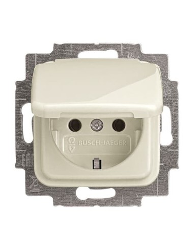 20 EUK-212-500^GNIAZDO SCHUKO Z KLAPKĄ BLOKADA KLAPKI W POZYCJI OTWARTEJ. -BUSCH-DURO-KOŚĆ SŁONIOWA