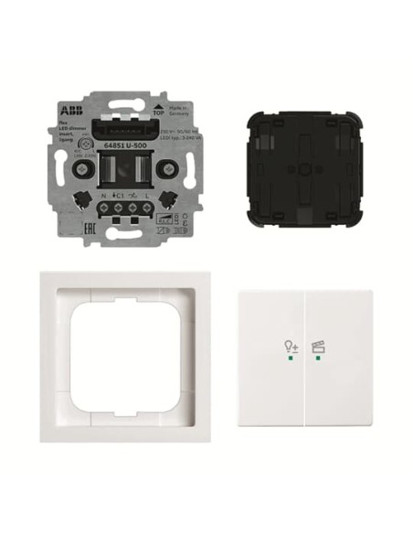 62851 UJ-84-WL-500  ABB-free@home flex WL  Komplet ściemniacza sensor 2-krotny wkładka flex 64851 U ramka i pokrywy  future line