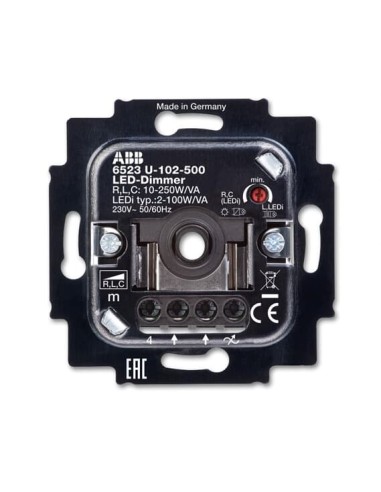 6523 U-102-500^ŚCIEMNIACZ BUSCH-DIMMER DO REGULOWANYCH ŹRÓDEŁ ŚWIATŁA LED ZE STEROWANIEM OBROTOWYM I WŁĄCZANIEM PRZYCISKIEM