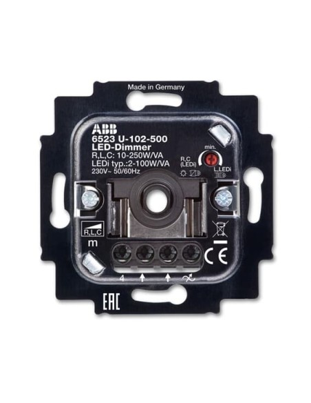 6523 U-102-500^ŚCIEMNIACZ BUSCH-DIMMER DO REGULOWANYCH ŹRÓDEŁ ŚWIATŁA LED ZE STEROWANIEM OBROTOWYM I WŁĄCZANIEM PRZYCISKIEM